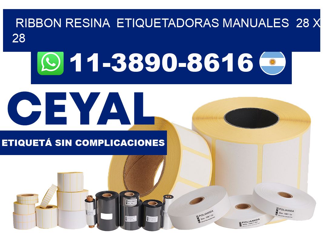 ribbon resina  Etiquetadoras Manuales  28 x 28