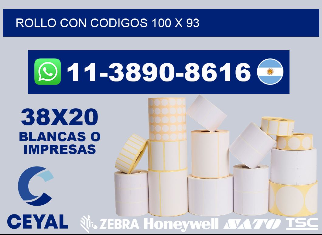 rollo con codigos 100 x 93