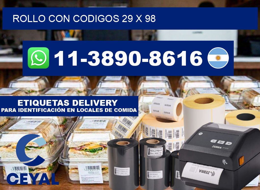 rollo con codigos 29 x 98