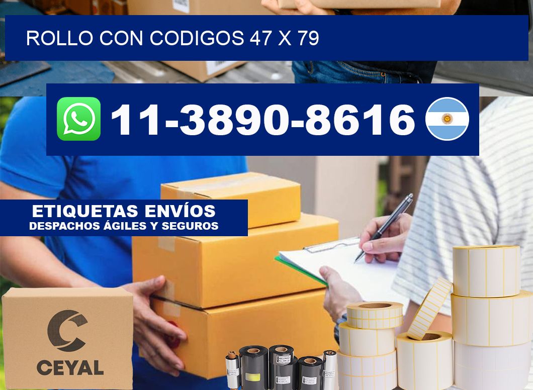 rollo con codigos 47 x 79