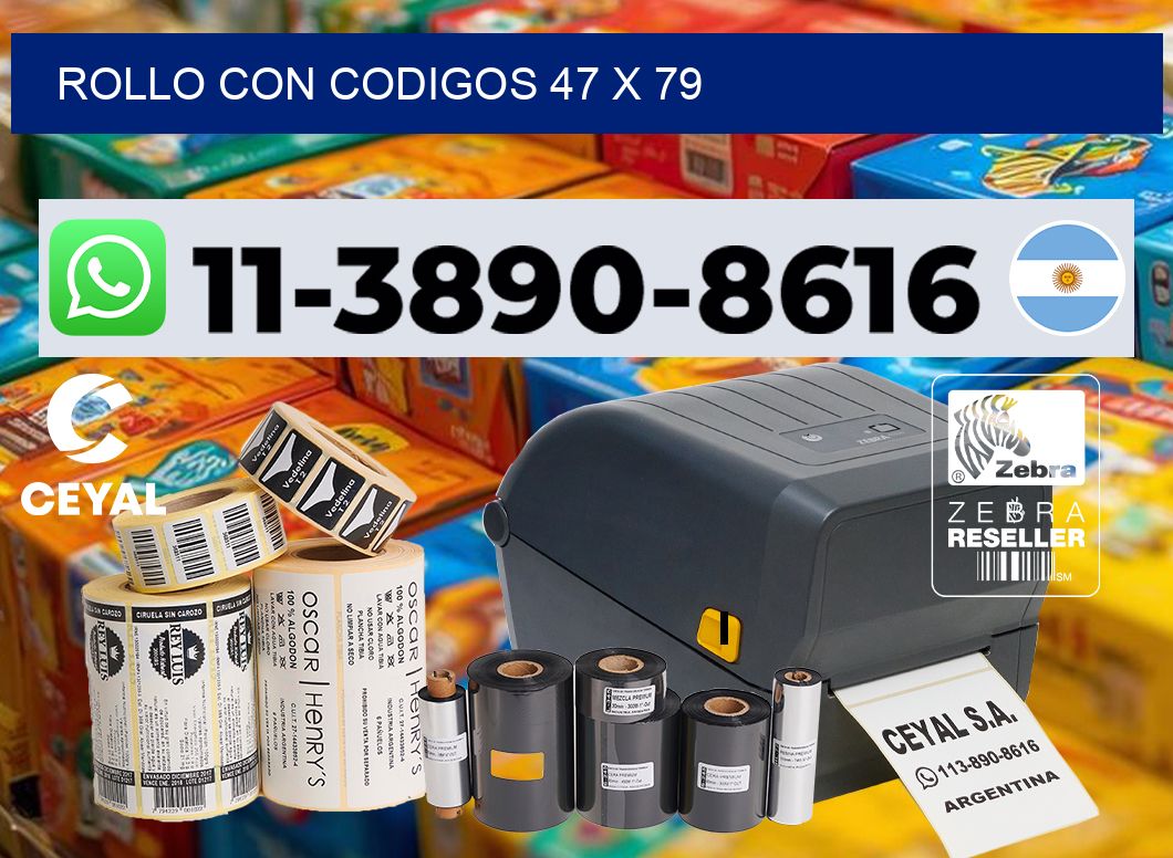 rollo con codigos 47 x 79
