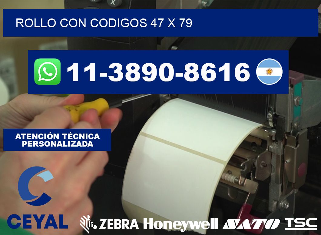 rollo con codigos 47 x 79