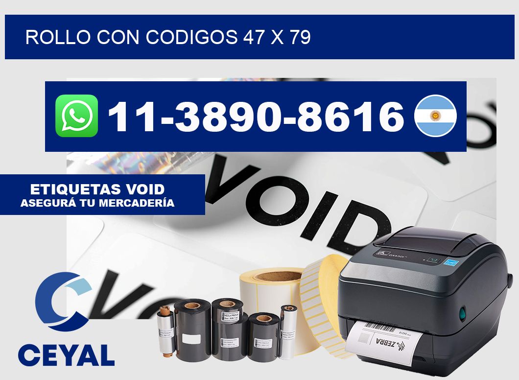 rollo con codigos 47 x 79
