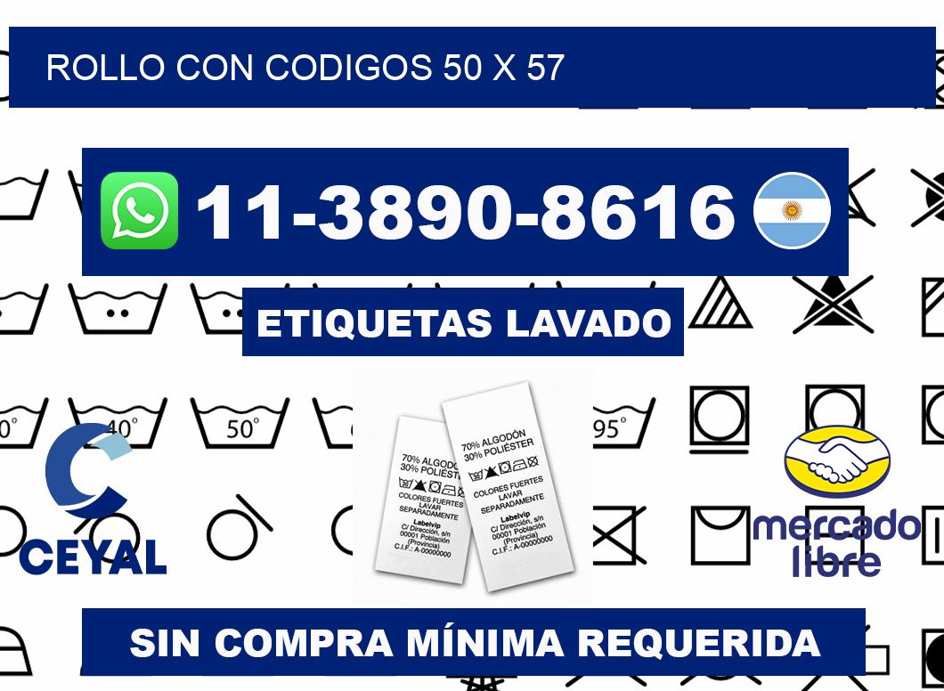 rollo con codigos 50 x 57