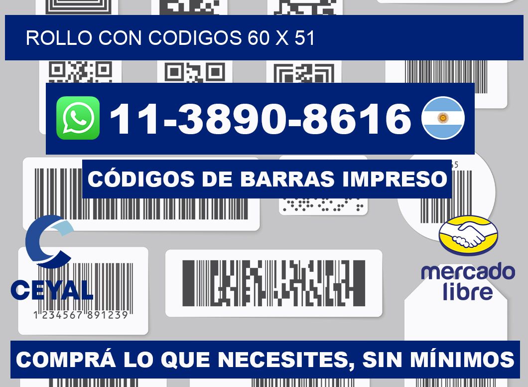 rollo con codigos 60 x 51
