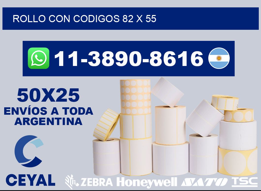 rollo con codigos 82 x 55