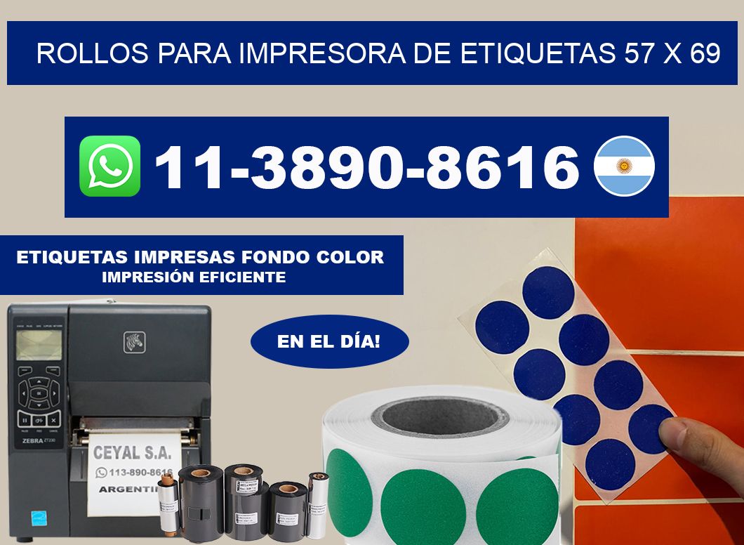 rollos para impresora de etiquetas 57 x 69