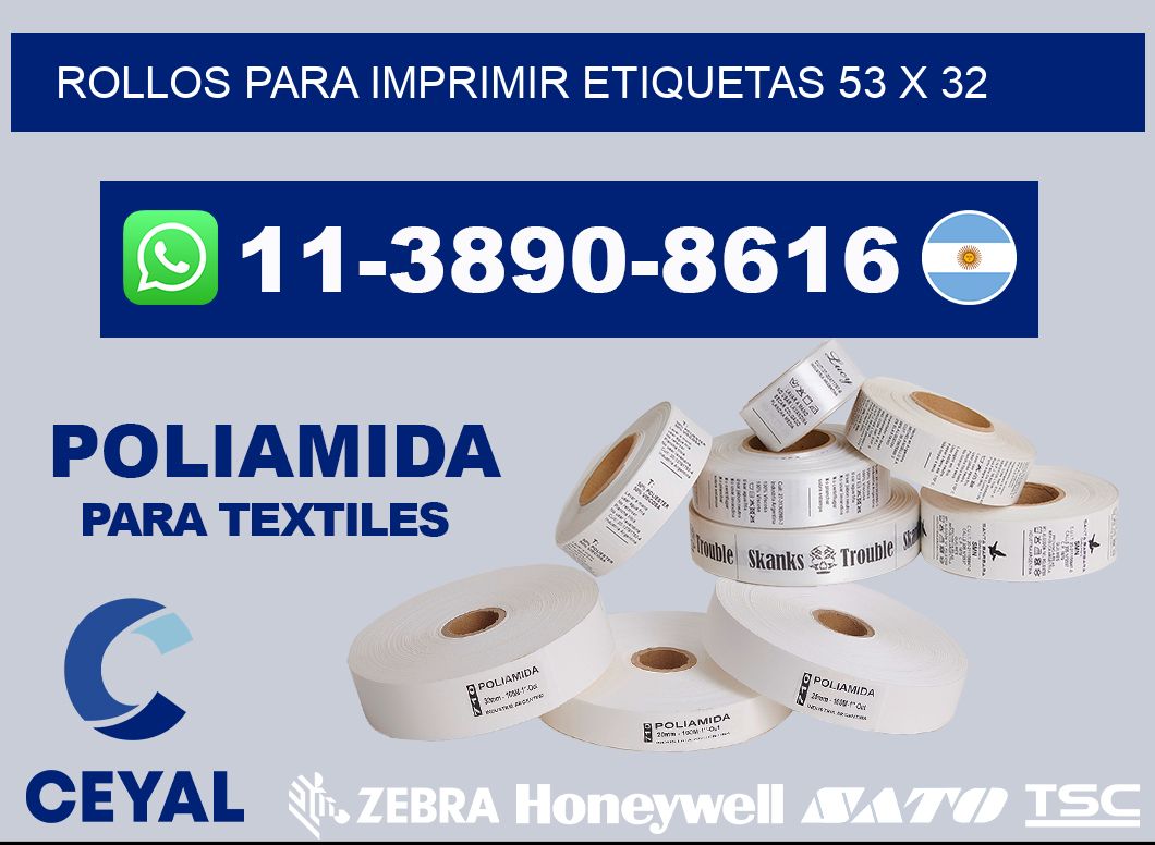 rollos para imprimir etiquetas 53 x 32