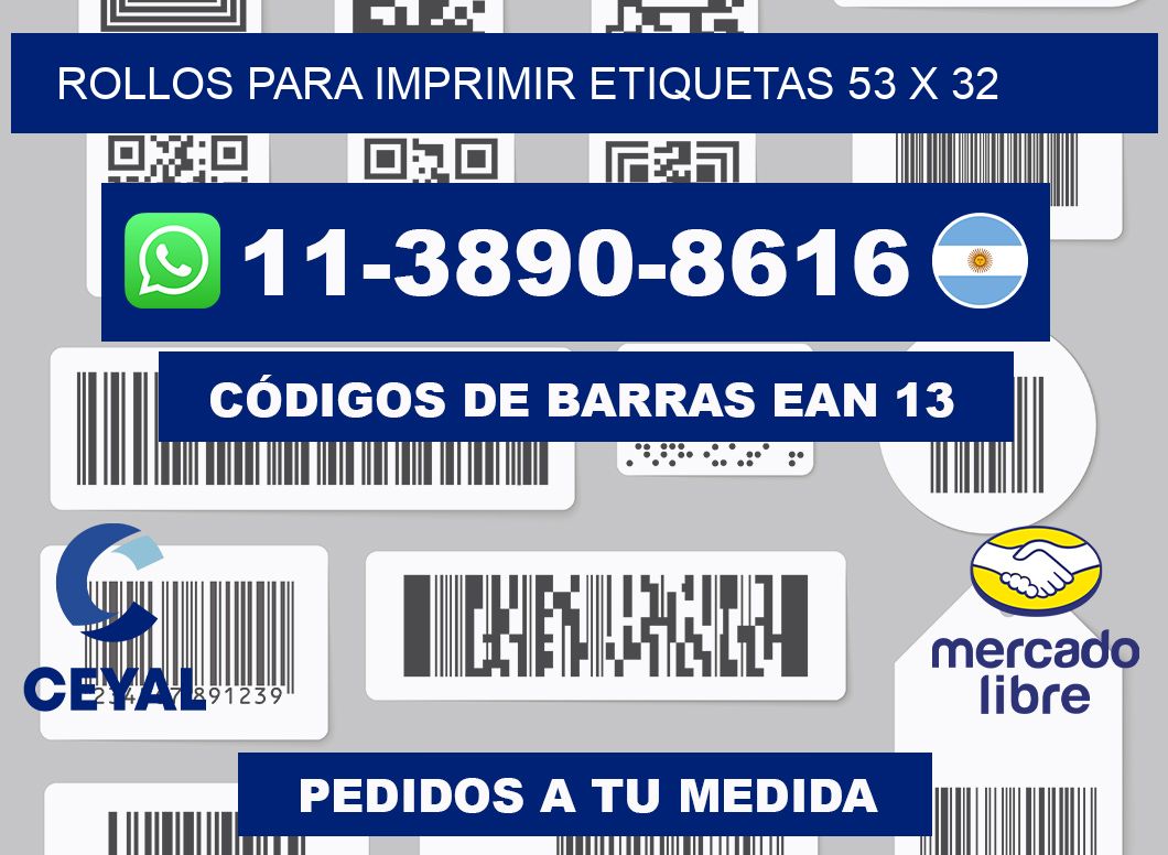 rollos para imprimir etiquetas 53 x 32