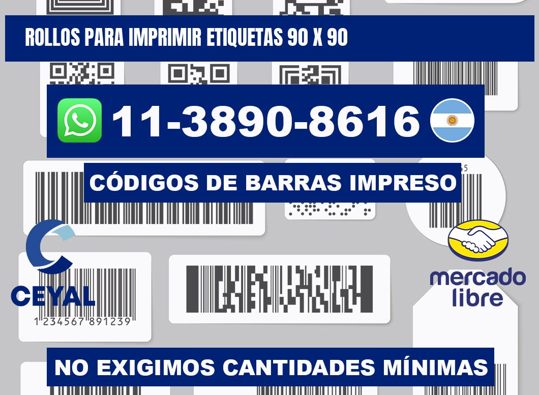 rollos para imprimir etiquetas 90 x 90