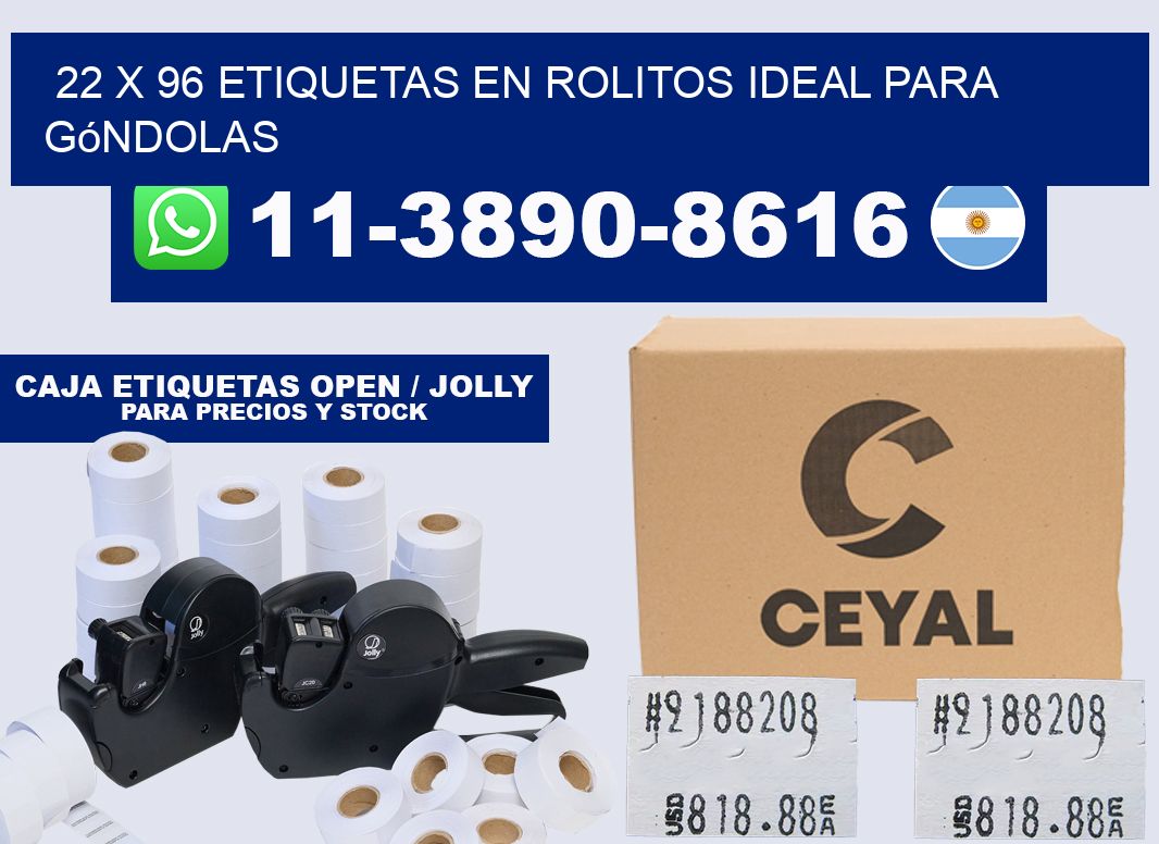 22 x 96 etiquetas en rolitos ideal para góndolas