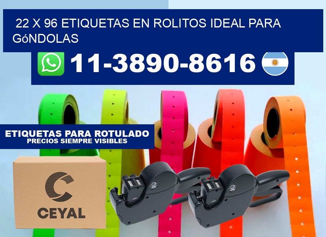 22 x 96 etiquetas en rolitos ideal para góndolas