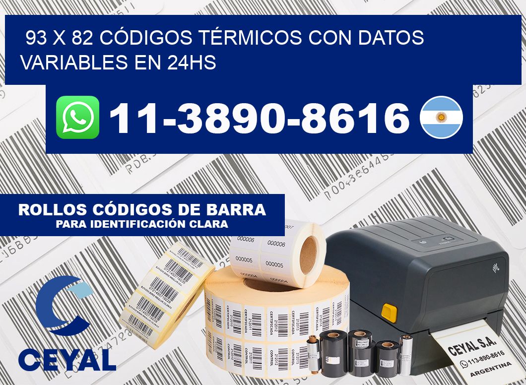 93 x 82 CÓDIGOS TÉRMICOS CON DATOS VARIABLES EN 24HS