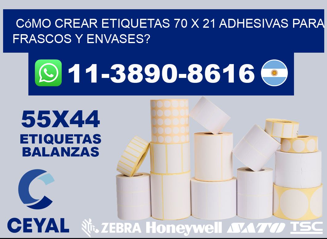 Cómo crear etiquetas 70 x 21 adhesivas para frascos y envases?