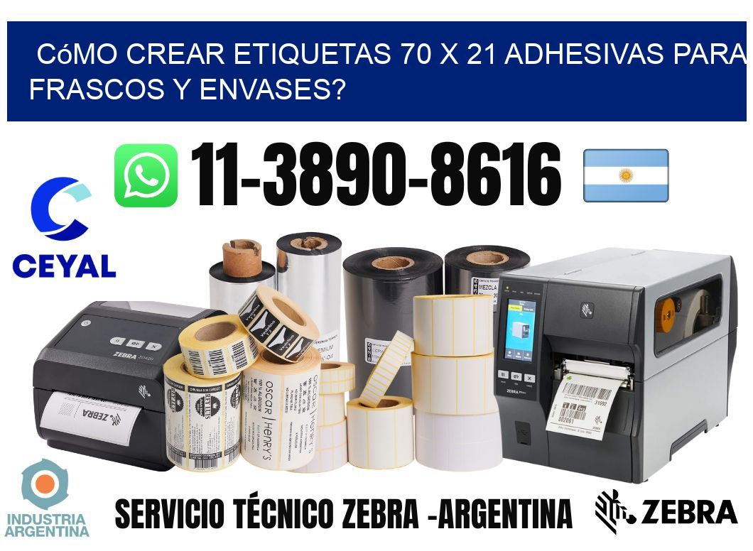 Cómo crear etiquetas 70 x 21 adhesivas para frascos y envases?