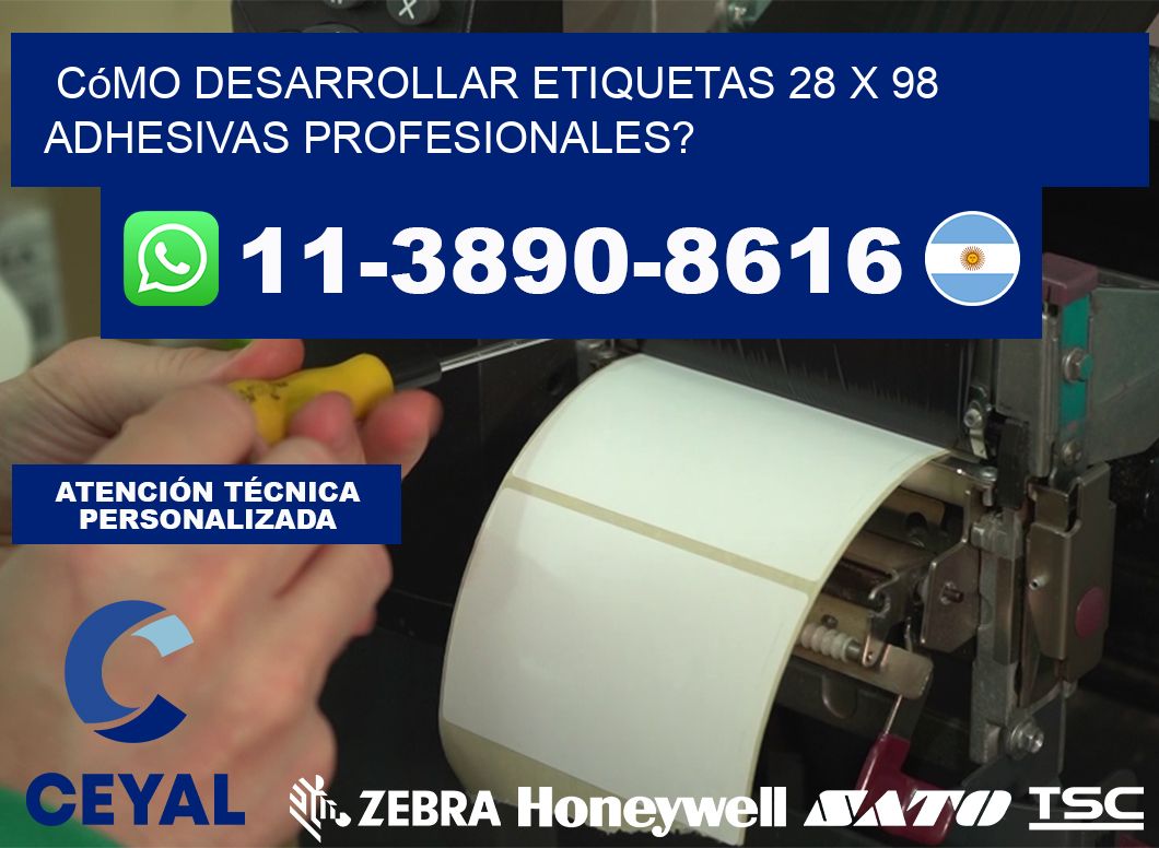 Cómo desarrollar etiquetas 28 x 98 adhesivas profesionales?