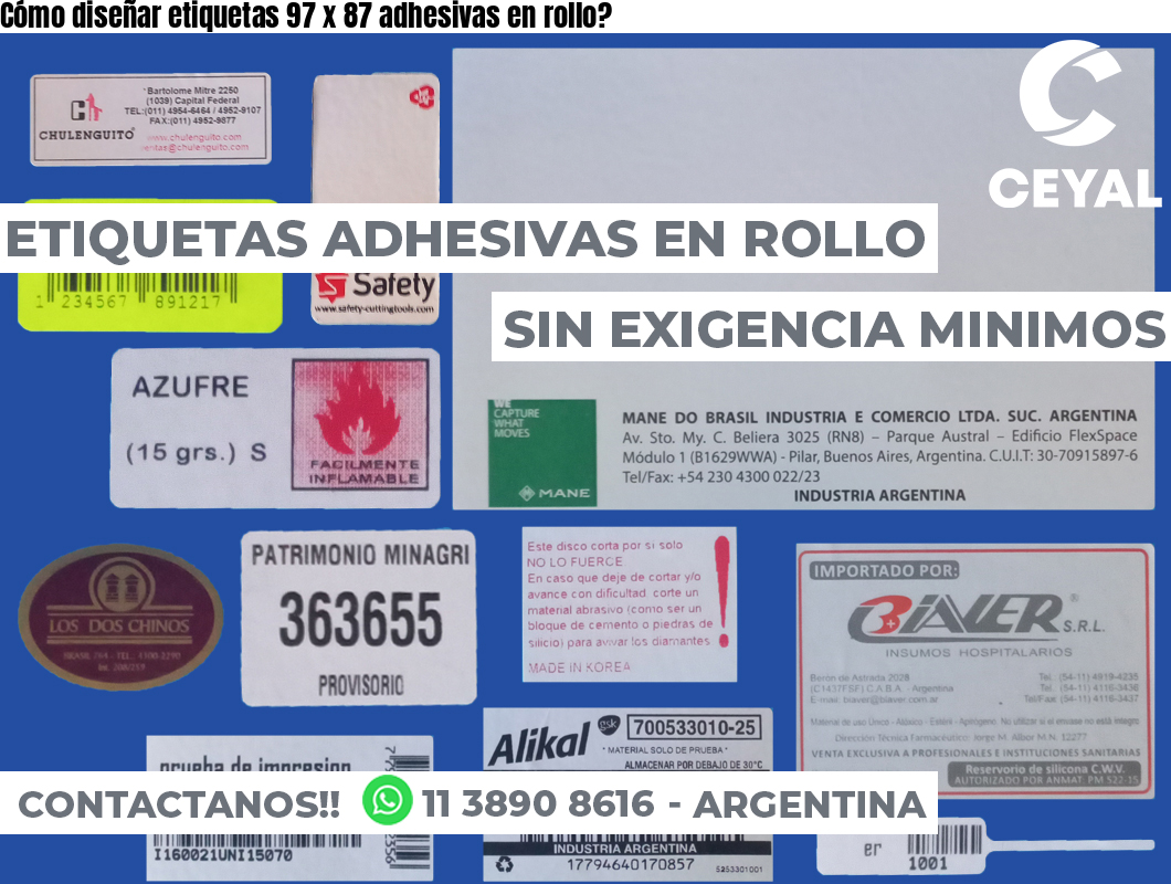 Cómo diseñar etiquetas 97 x 87 adhesivas en rollo?