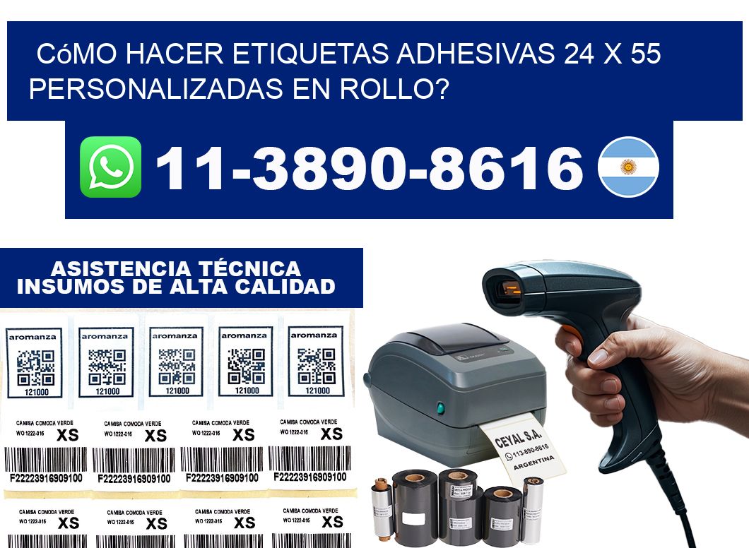 Cómo hacer etiquetas adhesivas 24 x 55 personalizadas en rollo?