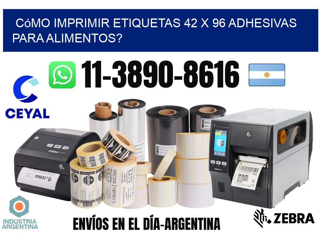 Cómo imprimir etiquetas 42 x 96 adhesivas para alimentos?