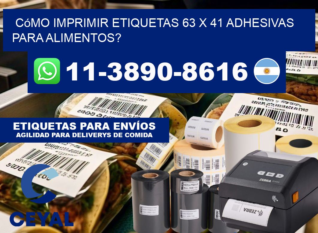Cómo imprimir etiquetas 63 x 41 adhesivas para alimentos?