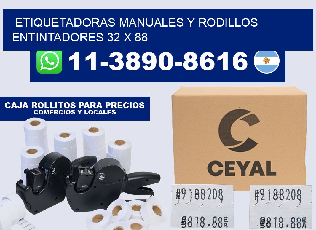 Etiquetadoras manuales y rodillos entintadores 32 x 88