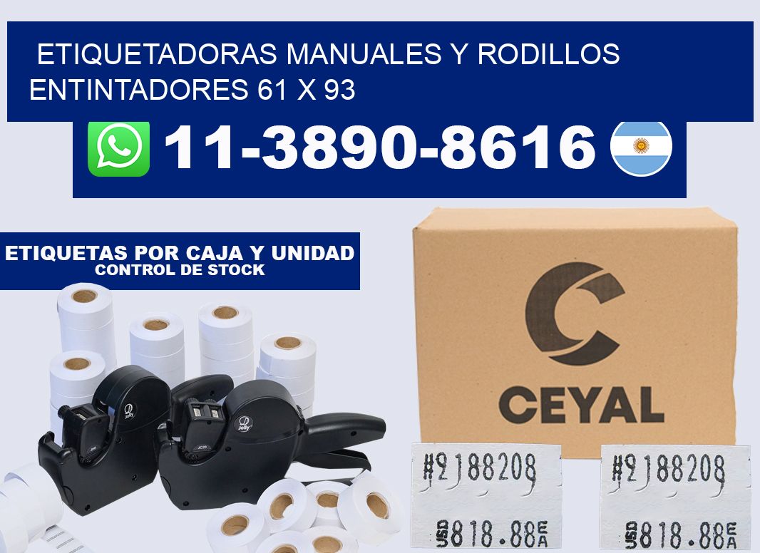 Etiquetadoras manuales y rodillos entintadores 61 x 93