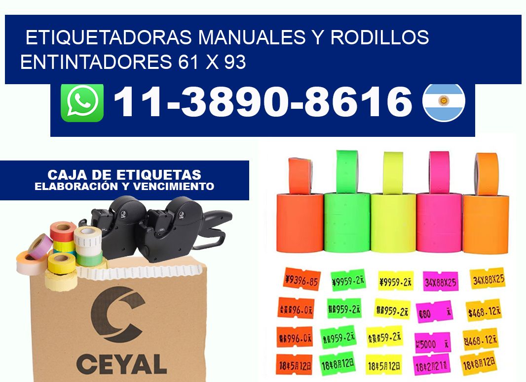 Etiquetadoras manuales y rodillos entintadores 61 x 93