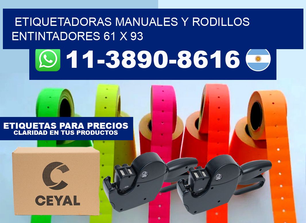 Etiquetadoras manuales y rodillos entintadores 61 x 93