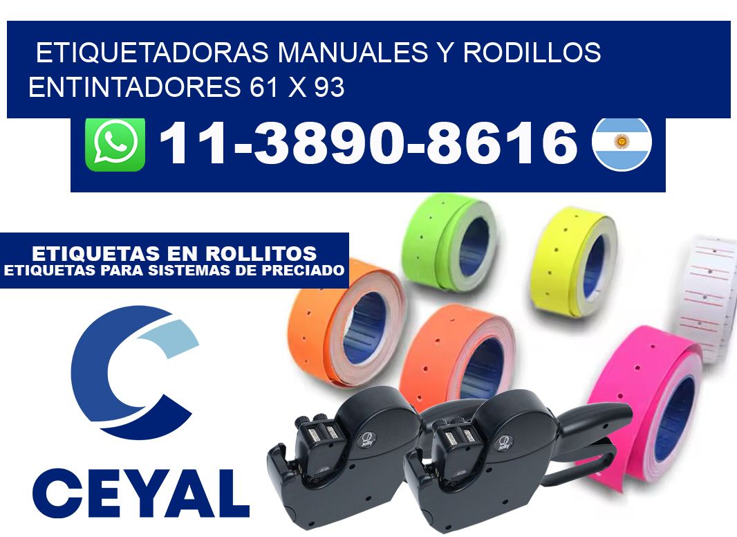 Etiquetadoras manuales y rodillos entintadores 61 x 93