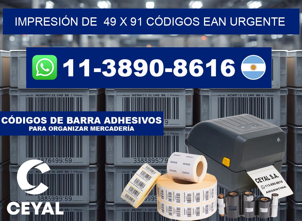 IMPRESIÓN DE  49 x 91 CÓDIGOS EAN URGENTE