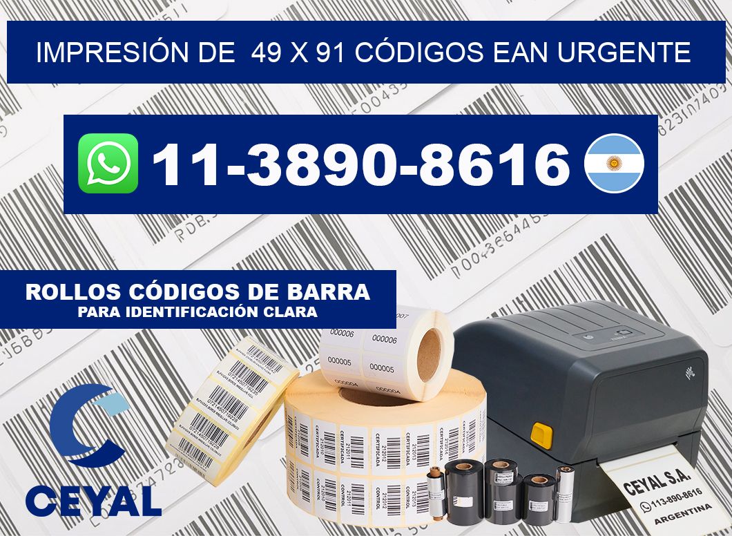 IMPRESIÓN DE  49 x 91 CÓDIGOS EAN URGENTE