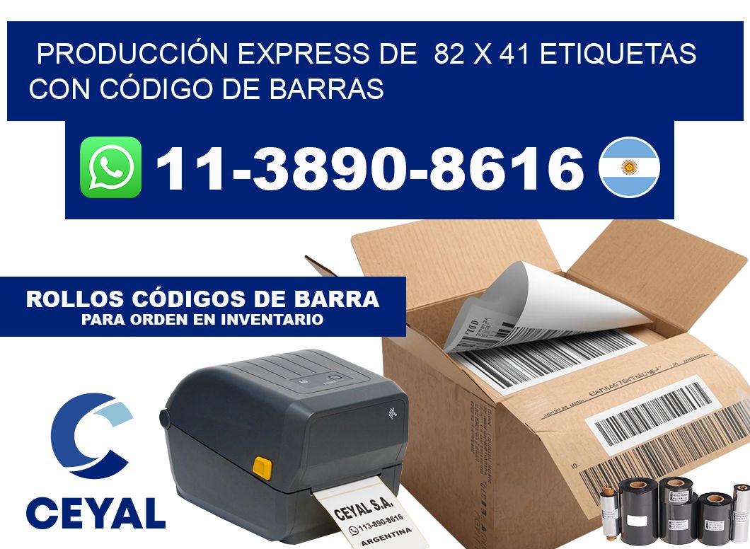 PRODUCCIÓN EXPRESS DE  82 x 41 ETIQUETAS CON CÓDIGO DE BARRAS