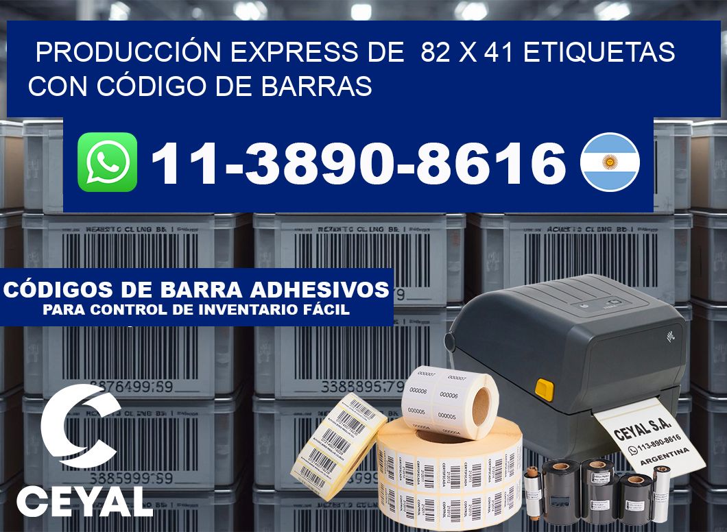 PRODUCCIÓN EXPRESS DE  82 x 41 ETIQUETAS CON CÓDIGO DE BARRAS