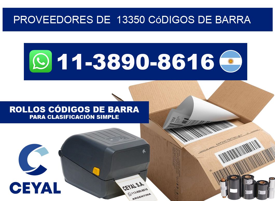 Proveedores de  13350 códigos de barra