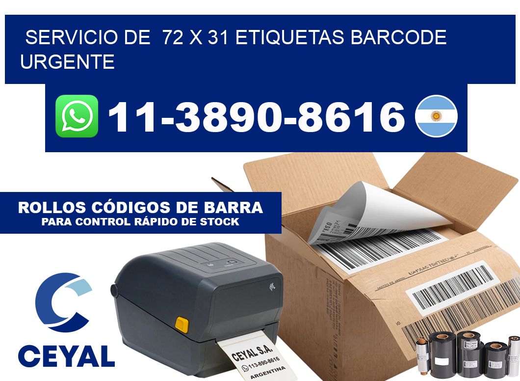 SERVICIO DE  72 x 31 ETIQUETAS BARCODE URGENTE