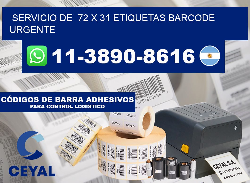 SERVICIO DE  72 x 31 ETIQUETAS BARCODE URGENTE