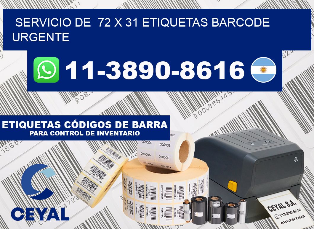 SERVICIO DE  72 x 31 ETIQUETAS BARCODE URGENTE