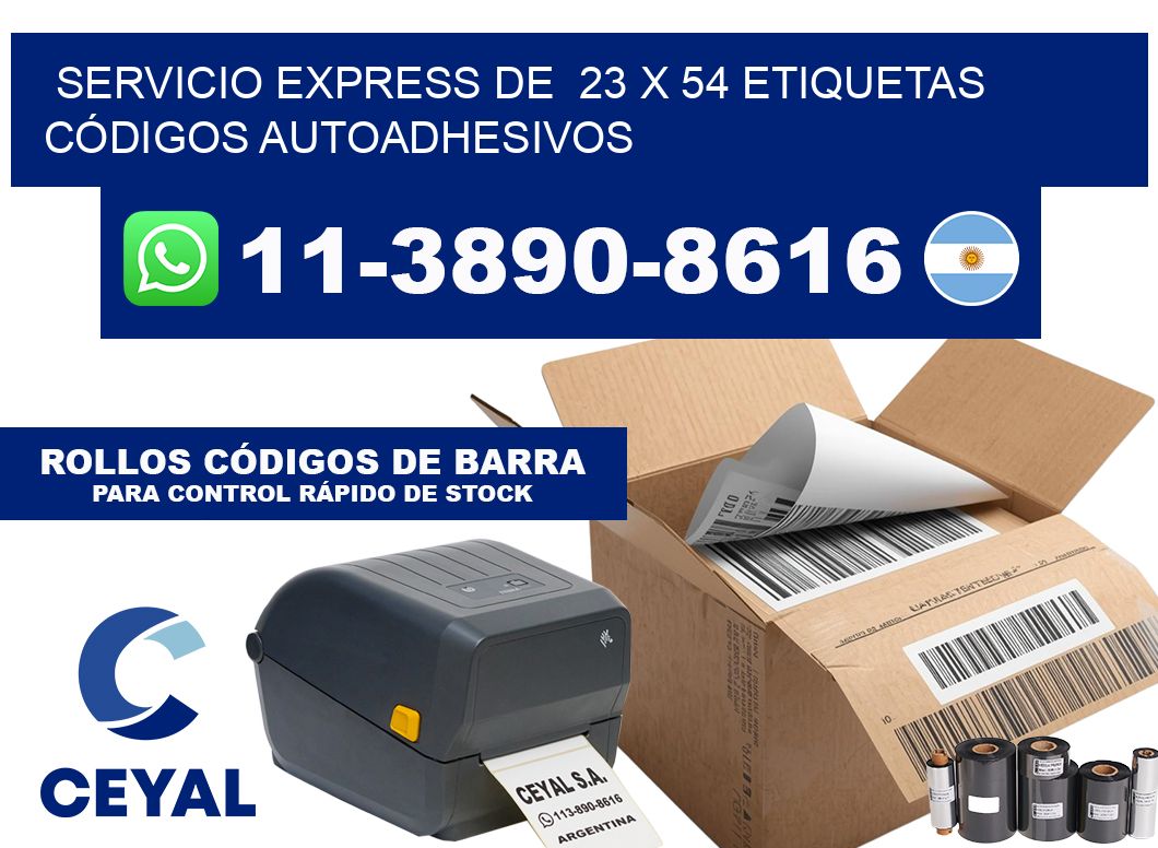 SERVICIO EXPRESS DE  23 x 54 ETIQUETAS CÓDIGOS AUTOADHESIVOS