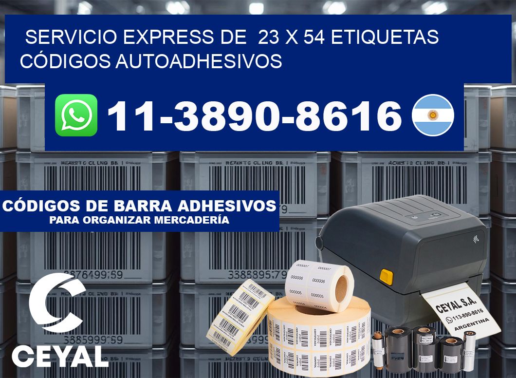 SERVICIO EXPRESS DE  23 x 54 ETIQUETAS CÓDIGOS AUTOADHESIVOS