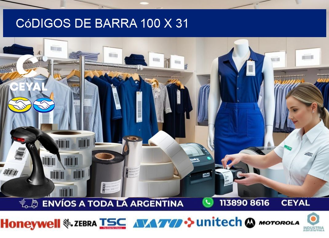 códigos de barra 100 x 31