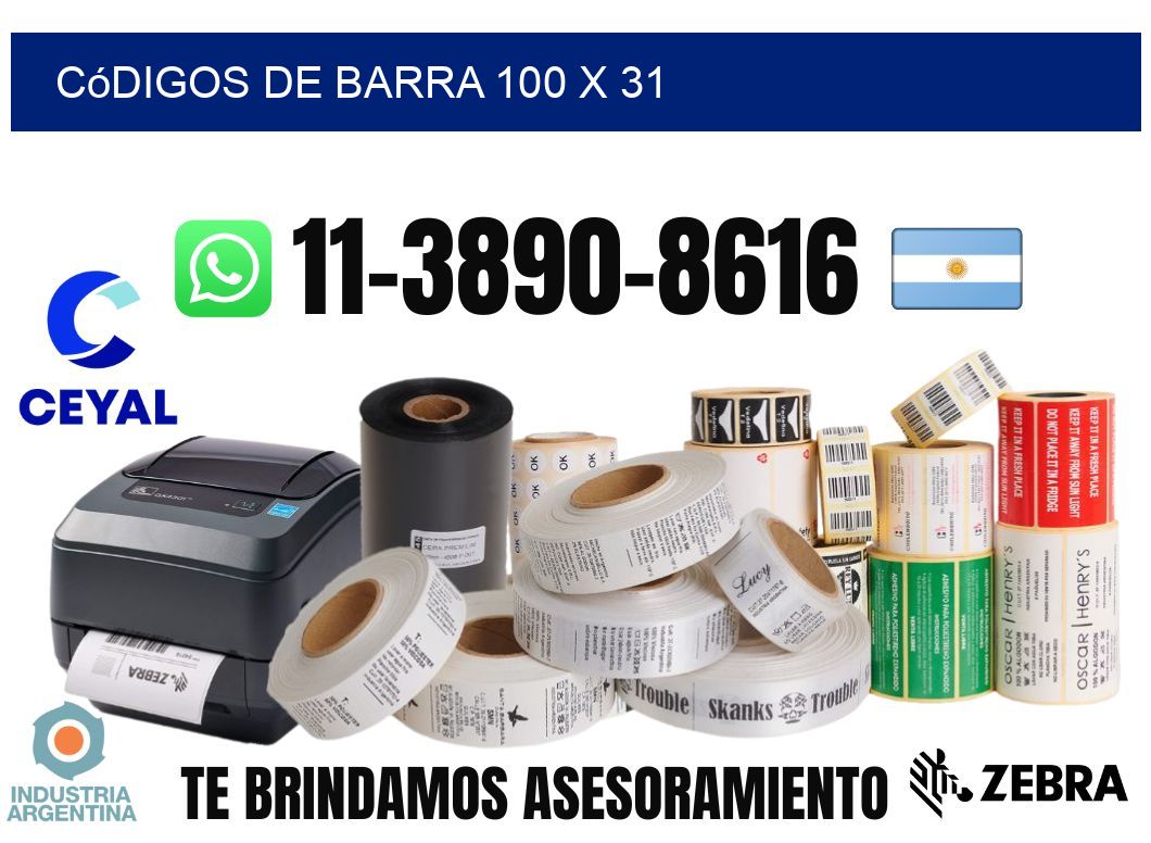 códigos de barra 100 x 31