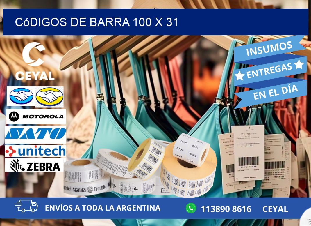 códigos de barra 100 x 31