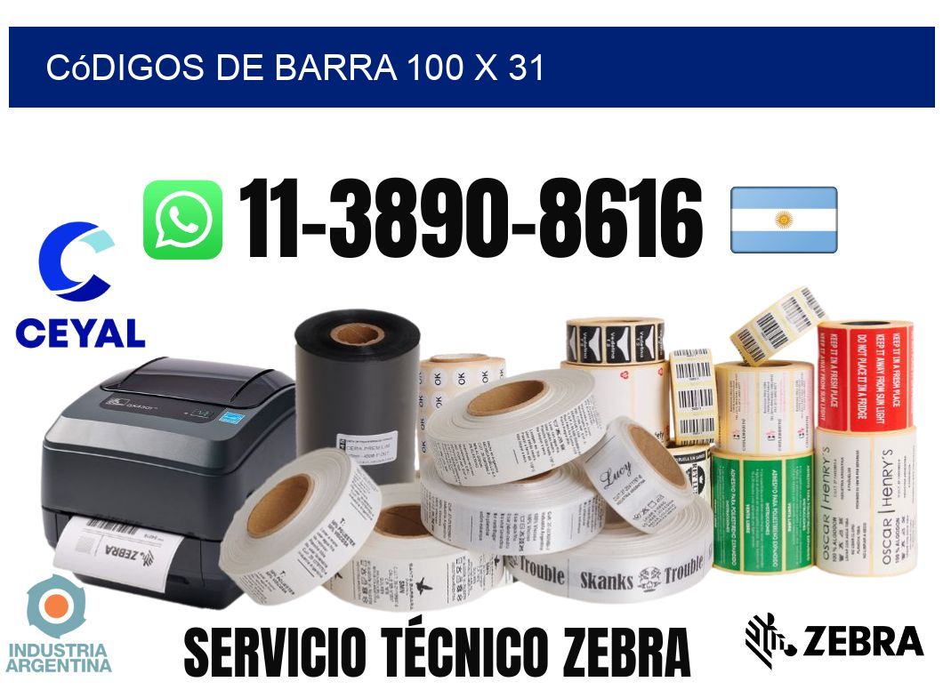 códigos de barra 100 x 31