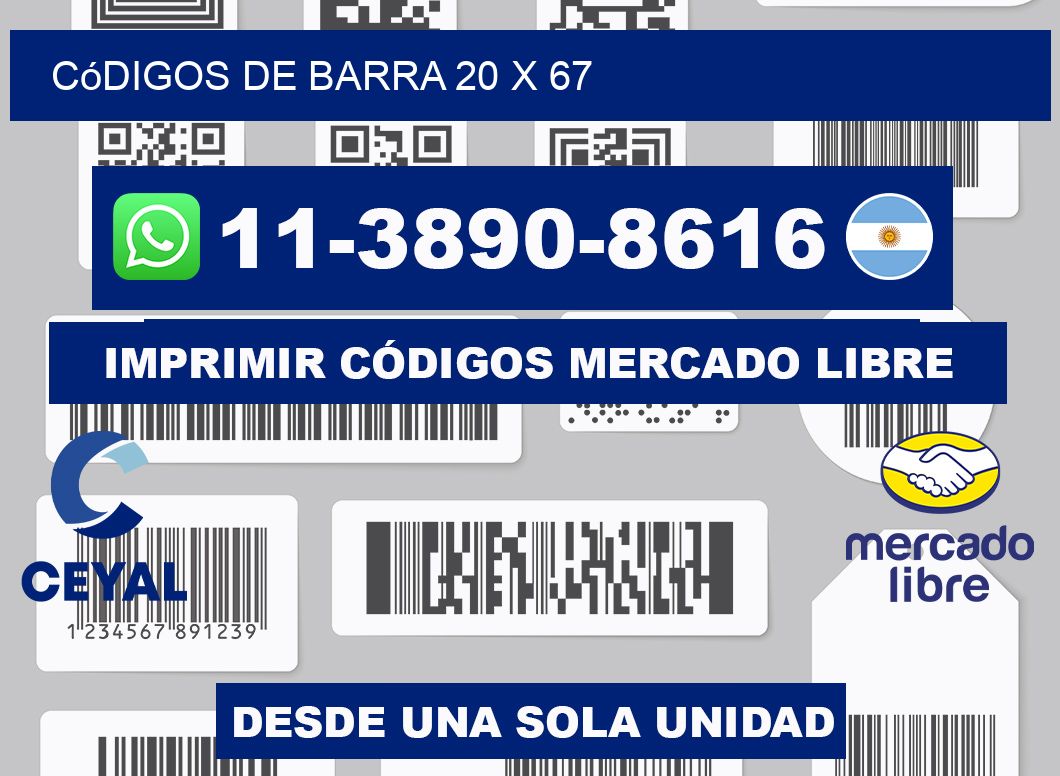 códigos de barra 20 x 67