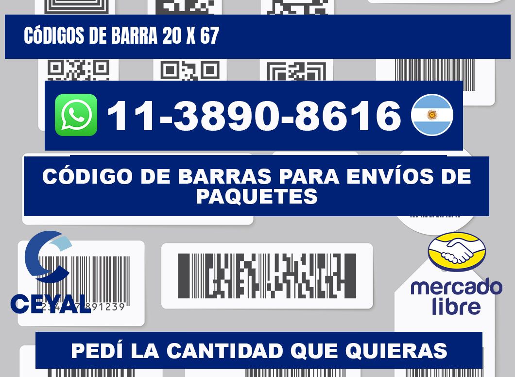 códigos de barra 20 x 67