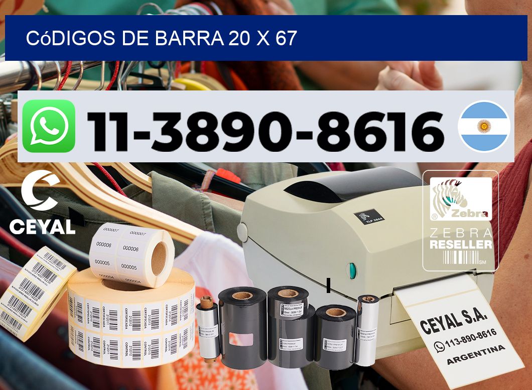 códigos de barra 20 x 67