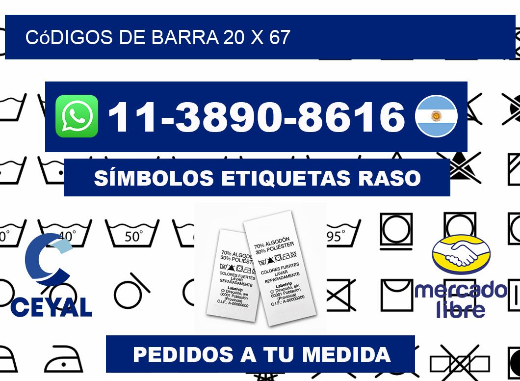 códigos de barra 20 x 67