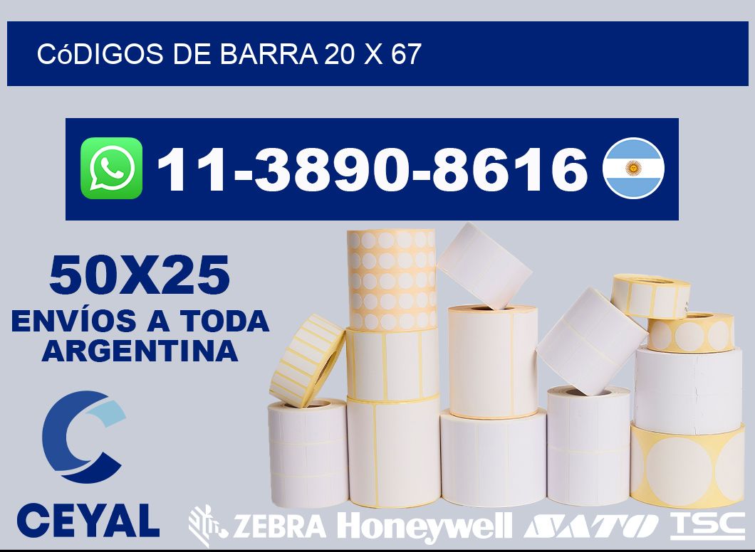 códigos de barra 20 x 67