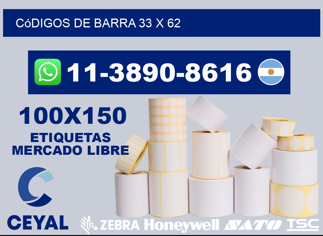 códigos de barra 33 x 62