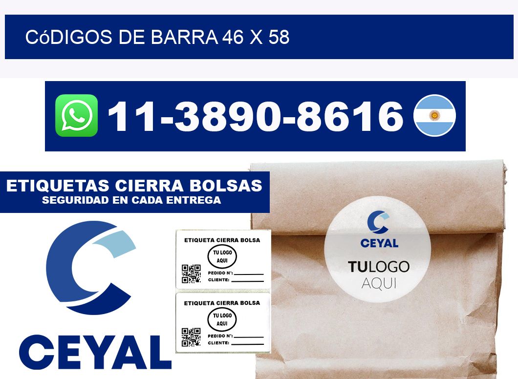 códigos de barra 46 x 58